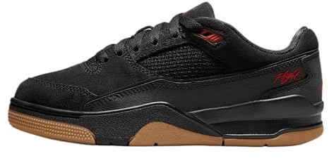 Jordan Flight Court Big Kids' Shoes (HF3333-001, Black/Gum Medium Brown/Varsity Red), Schwarz/Gum Medium Brown/Varsity Red, 6 Big Kid