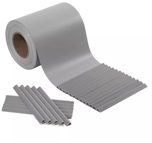 EffeDecor Fasce Oscuranti Stuoia Frangivista in PVC 450gr/mq Rete Rotolo Protezione per Recinzione,Balconi,Ringhiere,cancella da Giardino Inclusi 20 Clip di Fissaggio H19 cm x 35 mt (Grigio)