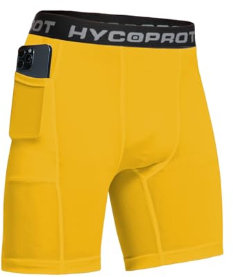 HYCOPROT 1/3 Pièces Shorts Running de Compression pour Homme, Short de Sport avec Poches Respirant à Séchage Rapide Short de Course de Base pour l'Entraînement de Course à Pied