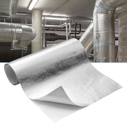 Protector Térmico Aluminizado, Lámina de Fibra de Vidrio Aluminizada, Estera de Protección Térmica Aluminizada, Termica Lámina de Fibra de Vidrio para Paredes, Techo, Suelo, Furgonetas, 30x200CM