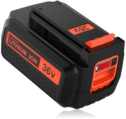 TOPBATT 36V ~ 40V 2500mAh Ersatzakku für Black Decker 36V Akku für Black Decker Akku BL20362-XJ BL2536-XJ BL20362 BL2536 BL2036 BL1536 LBX2040 LBX36 LBXR36 mit LED-Anzeige