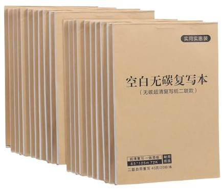 UTHCLO 20-Pack Kolfri Kvitto Orderbok Blank Fakturablankett Lättavryckbar Kvittojournal och Smudgefri för Småföretag och Restaurang