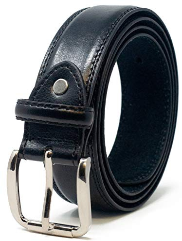 Ossi Mens Double Stitched Bonded Leather Suit Trouser Belt Black 3XL (48 - 52)