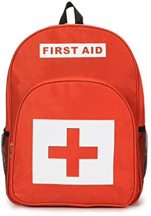 Jipemtra First Aid Backpack Bag Empty Emergency Red Medical Backpacks 1st Aid Back Pack for Camping Hiking Trekking Adventures Home Health First Responder (Orange Backpack)