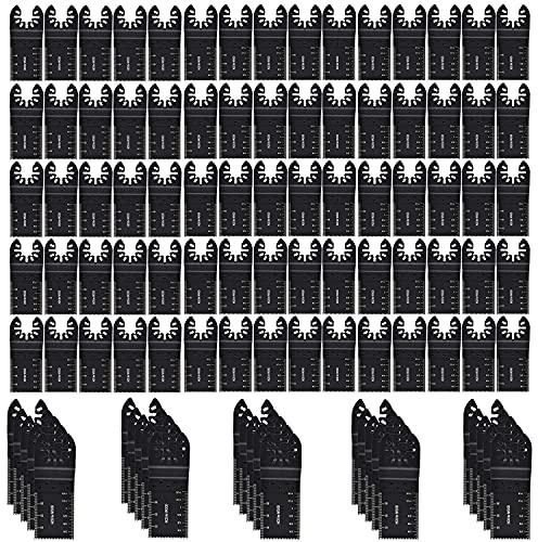 Professional Universal Oscillating Saw Blades,Wood Multitool Blades,Quick Release Durable Oscillating Tool,Multi Tool Blades Fit All Models, 100 Pcs