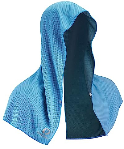 Sukeen Serviette rafraîchissante à Capuche pour Homme, Serviettes rafraîchissantes pour Le Cou et Le Visage, refroidit lorsqu'il est mouillé, refroidit Le Cou, Le Camping, Le Cyclisme (Bleu