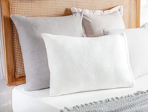 madame coco Visco Kopfkissen Weiß, Elodie Visco Allergiker Kissen Groß 50x70 cm, Kühlkissen Kopfkissen für Bette Zuhause, Hotel, Bettkissen, Schlafkissen, Reisekissen, Weiß Kissen Luftdurchlässig