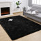 ROHATIM Hochflor Teppich Wohnzimmer Super weich Shaggy Teppich Flauschiger,Soft Area Rug Schlafzimmer Teppiche Super weich Fluffy Kindermatte(Schwarz,160 x 230 cm)