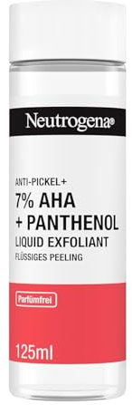 Neutrogena Anti-Pickel+ Liquid Exfoliant flüssiges Peeling mit 7% AHA + Panthenol (125ml) entfernt sanft abgestorbene Hautzellen & überschüssigen Talg