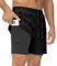 YSENTO Herren 2 in 1 Sports Shorts Kurze Sporthose Laufhose Schnelltrocknend Trainingsshorts Badeshorts Boardshorts(Schwarz,M)