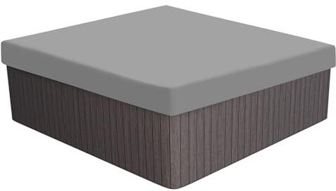 PATIKIL 230 x 230 x 30 cm fyrkantigt badtunna, 210D Oxford vattentätt dammtätt SPA-skydd uteplats möbelöverdrag för badkar utomhus inomhus, grå