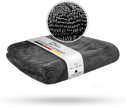 Liquid Elements – Auto Trockentuch Premium Black Hole 1400 GSM 40 x 40 cm – Mikrofasertuch zur Autopflege – extrem saugstark, fusselfrei & oberflächenschonend