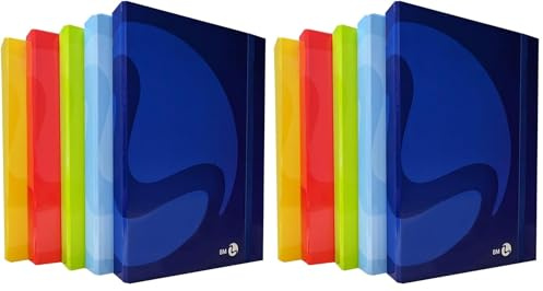 BM BeMore - Portadocumenti Color – 5 Colori Assortiti- Dorso 3, 0111059 - Dimensioni 24cm x 35cm x 3cm - Copertina pesante Plastificata Lucida - Confezione da 2 pezzo