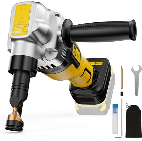 Metal Nibbler Fit for DeWALT 20v Max Battery Brushless Motor 16 Gauge Variable Speed Assist Handle & 2 Blades For Metal Cutting, Stainless Steel and Aluminum(Battery not Included)
