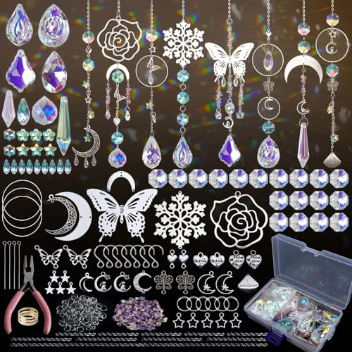 GOMETY - Set di 400 acchiappasole con cristalli per fai da te, per adulti, decorazione da appendere per casa, ufficio, giardino, esterni, matrimoni, feste, 400 pezzi