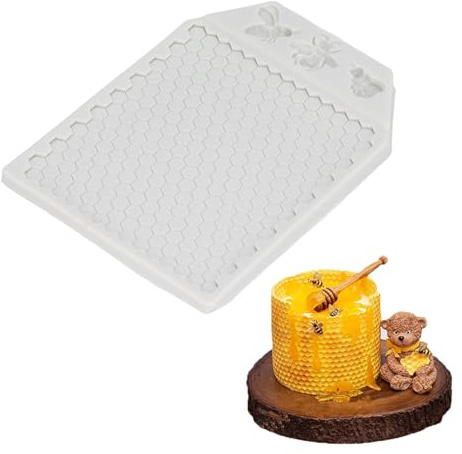 Nikou Moule en Silicone en Nid d'abeille, Fondant Moule en Forme de Ruche, Moules pour La Cuisson, Décoration de Gâteaux, Chocolat, Bonbons, Cupcakes, Dessert, Argile Polymère