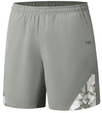 Bassdash Pantaloncini da Pesca da Uomo 7” UPF 50+ Leggeri Resistenti all'Acqua Pantaloncini Palestra da Uomo ad Asciugatura Rapida con Cerniera per L'escursionismo FP06M
