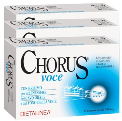 CHORUS VOCE 90 COMPRESSE | Integratore per la Voce e Gola con Erisimo e Mirra | Supporto per Corde Vocali e Mucosa Orofaringea | Rimedio naturale per la Gola | Erisimo - Dietalinea