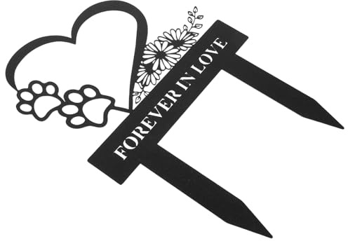 Toyvian Pieu Funéraire pour Chien Plaque Commémorative Extérieure Décorations De Cimetière Jardin Stèle Métal Mémorial pour Animaux De Compagnie