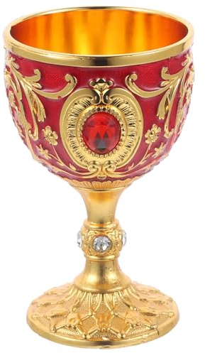 TOVINANNA Copa de Licor Metálica Europea Retro Pequeña Ligera para Whisky y Bebidas Alcoholicas Elegante y Reutilizable para Hogar y Bar