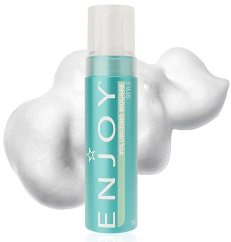 Enjoy Volumizing Mousse, Medium-to-Firm Hold for Root Lift and Curl Definition, Lightweight Styling Foam for Volume, Texture, and Smoothness, 6.8 Oz