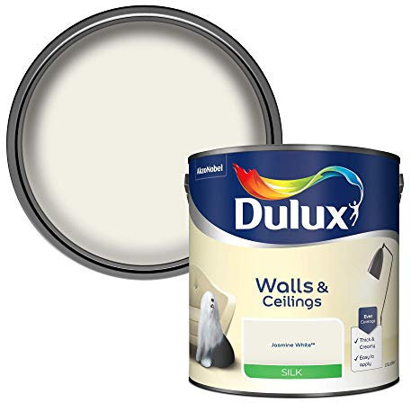 Dulux Silk Emulsion Paint For Walls And Ceilings - Jasmine White 2.5 Litres