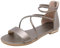 amropi Femme Été Bout Ouvert Croisé Bride Cheville Plates Sandales (Champagne,36 EU)