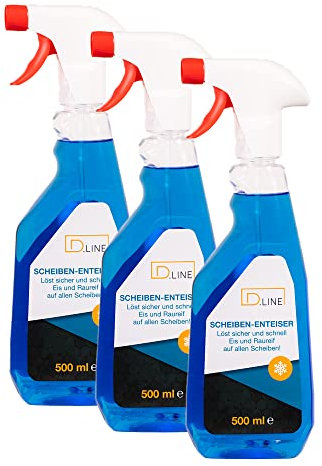 D.LINE Scheibenenteiser 3x 0,5 Liter Flasche, sekundenschnelles enteisen von Scheiben einfach ohne kratzen,klare Sicht mit klarer Sache (3)