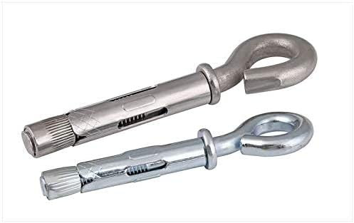 Pernos de expansión, tornillos para concreto, pernos de anclaje de pared, acero inoxidable 304/(zinc azul) Tornillo de gancho de expansión Perno de gancho para colgar Rosca de tornillo M6.5-M12 (lon