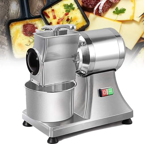 DPQYJPP Râpe à Fromage électrique Commerciale en Acier Inoxydable, broyeur à Fromage trancheuse à Fromage pour Fromage Beurre Fromage Pain Son 0,75 HP/550 W débit 88 LB/Heure
