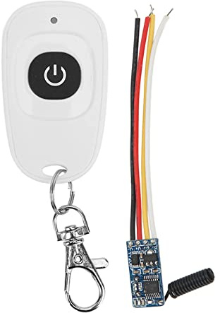 Fyearfly Funk Fernbedienung, Funkfernbedienung DC 3.5-12V Kanal Funksteuerung Relais Empfänger für Motor Garagentor Licht Elektrische Vorhang Lichtleisten Drahtlose Fernbedienung Alarmglocken