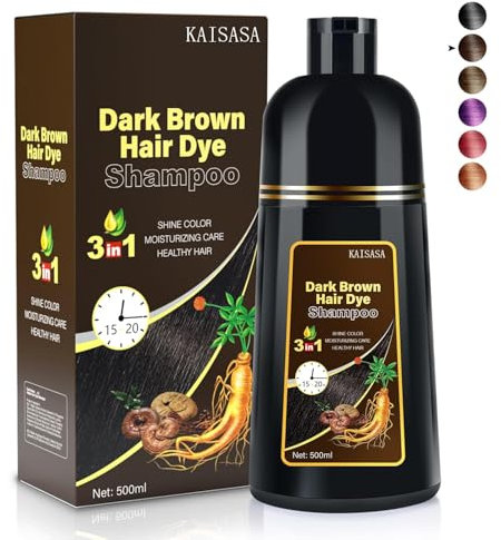Brun foncé cheveux hommes femmes 3 - en - 1 teinture shampooing pour la couverture grise immédiate Herbal naturel teinture cheveux shampooing