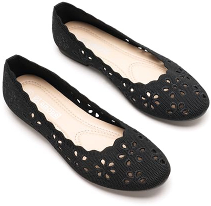 GLAMORA Ballerine Donna Traforate Comode Maglia Elasticizzata Leggere Traspiranti Scarpe Basse Punta Tonda Slip On Suola Morbida Flessibile Comfort Estive Eleganti Calzata Facile