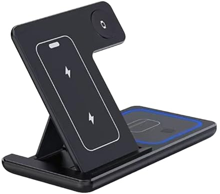 Dock de Charge Compatible avec périphérique - Structure Pliable du Chargeur sans Fil de Sortie à Haute Vitesse pour la Conception de l'économie d'espace | Pad Portable Voyage Qui Permet Une Charge