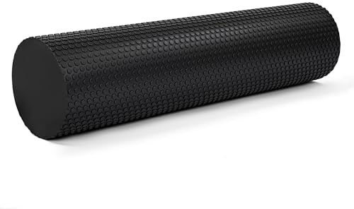 Rodillo de Espuma De Alta Densidad para Masaje Muscular y Estiramientos | Foam Roller para Yoga Pilates Rehabilitación y Fitness |Alivio Miofascial l Espalda y Piernas | Varias medidas l Negro