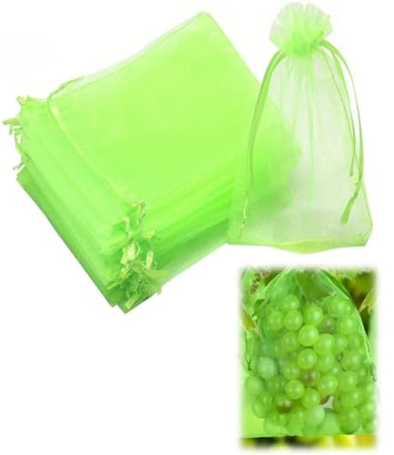 100 stycken druvskyddspåsar för vindruvor, skyddspåse med dragband, återanvändbar nätpåse för frukt, druvskyddspåse, trädgård nätpåse, skydd för druvor, mango, äpplen, granatäpplen 30 x 40 cm