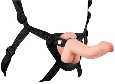 CUPIDO TOYS Strapon con Pene Curvo Realistico per Penetrazione Anale o Vaginale, Cintura Fallica Strap-on con Pene per Pegging Anale Uomo o Stimolazione Punto G Donna