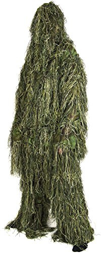 Nitehawk Adults Military 3D Ghillie Suit, Woodland Camouflage in M/L and XL/XXL, Includes Jacket, Trousers, Mask, Rifle Wrap and Carry Bag