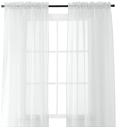 Elegant Comfort Window-Treatment-valances, Fabric, White, 60 W x 84 L (Pack of 1)