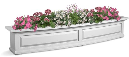 Mayne Nantucket 5-Foot Window Box – Self-Watering, Weather-Resistant Planter for Flowers – Durable Design for Outdoor Use, Perfect for Windows