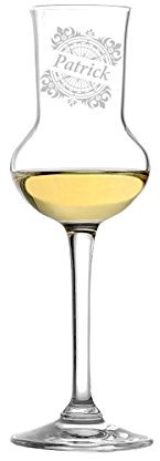 polar-effekt Vaso de grappaglass de 87 ml, Stölzle Lausitz, como soplado artesanalmente con Grabado, Idea de Regalo de cumpleaños, diseño de brújula Vintage