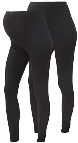 MAMALICIOUS Damen Mllea Org Long 2pack A. O. Noos Umstandsleggings, Schwarz (Black Pack: Black), M EU