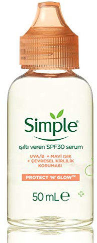 Simple Protect 'N' Glow Radiance Booster SPF 30 naturally preservative free moisturiser for dull & tired skin 50 ml