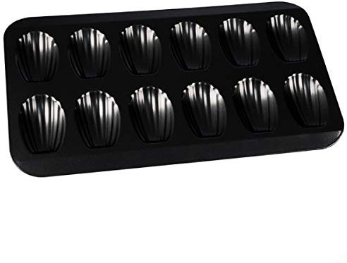 Ponixa Madeleine Tray Stampo Antiaderente a Forma di Conchigli (Nero)