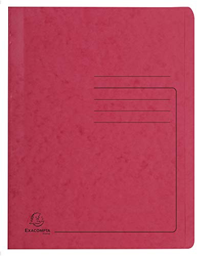 Exacompta - Ref. 39995E – Karton mit 25 Iderama Schnellhefter aus Hochglanz-Karton, 355 g/m² – FSC®-zertifizierte Mappe – Maße 24 x 32 cm für DIN A4 Dokumente – Farbe Rot