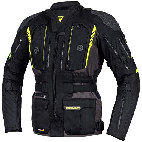REBELHORN Patrol Motorradjacke Herren | Cordura | Sympatex Membran | Ellbogen und Schulterprotektoren Stufe 2 | Rückenprotektor Stufe 1 | Thermofutter | Belüftungspaneele