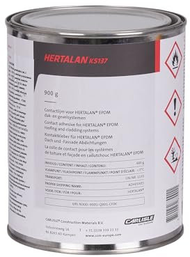 HERTALAN® Kleber für EPDM Membrane KS137 0,9kg Mauersperrbahn Sperrfolie zur Bauwerksabdichtung Abdichtung Isolierbahn Fassadenschutz | Terrasse Gartenhaus Balkonen | Belüfteten Fußböden