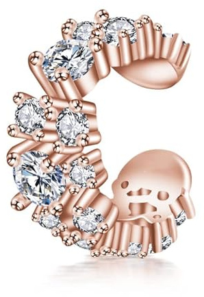 PHNIBIRD Ear Cuff Pendientes con Zirconia oreja Falsa Piercing Joyería (B)