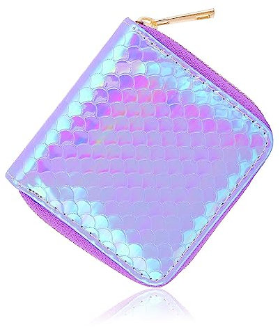 Prasacco Mini Münzbörse, Meerjungfrau Pailletten Münzbörse mit Reißverschluss Kinder Geldbörse Kleine Geldbörse für Kinder Teen Mädchen Frauen Weihnachten Geburtstag Valentinstag Geschenke