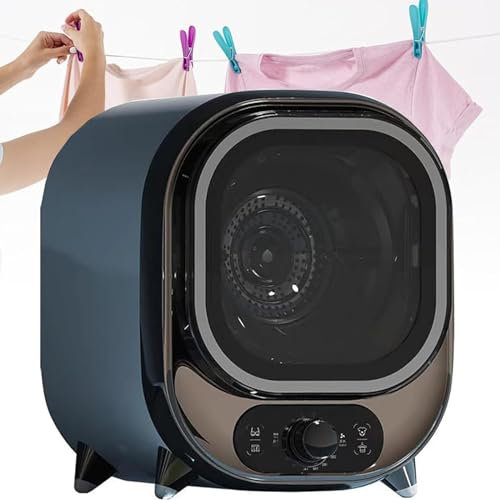 DPQYJPP Secadora pequeña, Secadora Condensador portátil 0-200 Minutos Aire frío Caliente Secado 3D Secadora ventilada 5 kg Silencio 35 dB Uso en encimera o Montaje en Pared,Brown